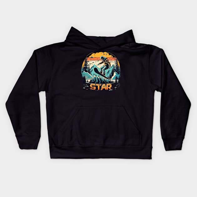 Snowboarding Kids Hoodie by Jhontee